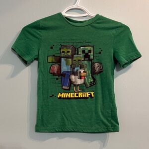 4/$20 Green Minecraft Graphic T-Shirt, size 6, creeper, chicken jockey zombie